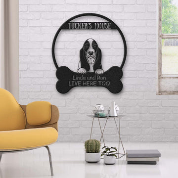 Basset Hound Dog Lovers Funny Personalized Metal House Sign