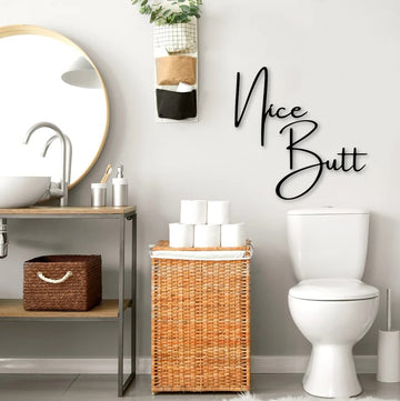 Nice Butt Metal Wall Letters Funny For Bathroom  -  Metal Sign Home Decor