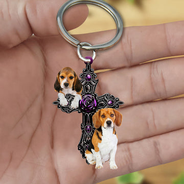 Beagle Pray For God Acrylic Keychain Dog Keychain, Beagle Lover