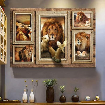 Beautiful Lion And Lamb - Matte Canvas
