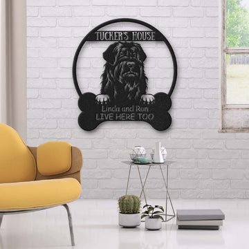 Black Russian Dog Lovers Funny Personalized Metal House Sign