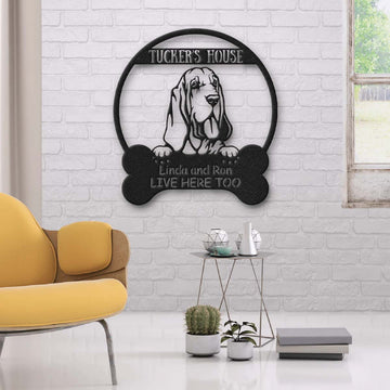 Bloodhound Dog Lovers Funny Personalized Metal House Sign