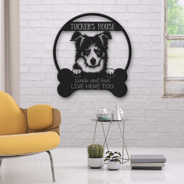 Border Collie's House Dog Lovers - Personalized Cut Metal Sign