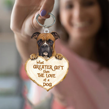 Boxer What Greater Gift Than The Love Of A Dog Acrylic Keychain Dog Keychain, Boxer Lover