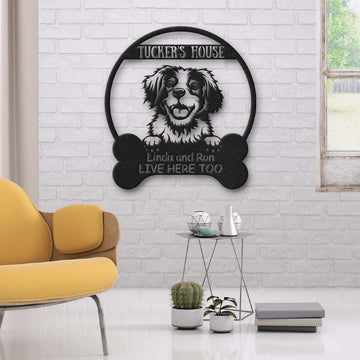Brittany Dog Lovers Funny Personalized Metal House Sign