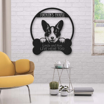 Corgi 2 Dog lovers Funny Personalized Metal House Sign