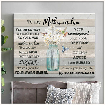 To My Mother In Law Canvas Gift For Mother In Law