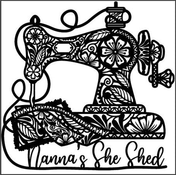 Sewing Lovers Nanna's She Shed - Cut Metal Sign