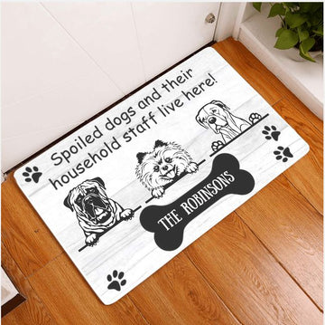 Dog Lovers Spoiled Dogs And Their Household Personalized Doormat