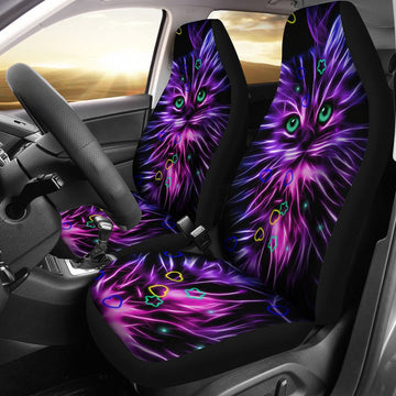 Cat Neon Wallpaper - Car Seat Covers