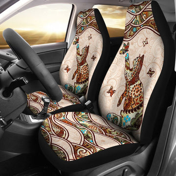 Cute Cat Seamless Catch Butterflies - Car Seat Covers