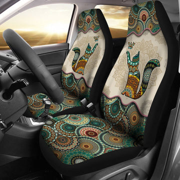 Cat Vintage Mandala - Car Seat Covers