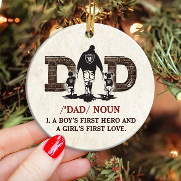 Christmas Gift Dad A Boy's First Hero And A Girl's First Love Ceramic Ornament