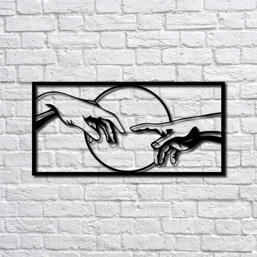 Creation of Adam Two Hands Wall Art - Cut Metal Sign