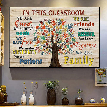 Teacher student In this class we are kind - Matte Canvas
