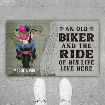 An old biker and the ride of his life live here - Doormat
