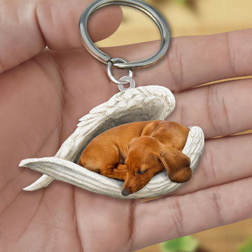 Dachshund Sleeping Angel Acrylic Keychain Dog Sleeping Keychain, Dachshund Lover