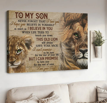 Dad to son Lion Never forget that I love you - Matte Canvas
