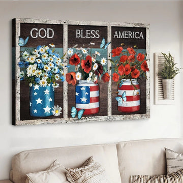 Flower vases God bless America - Matte Canvas