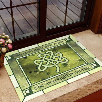Welcome to Irish Family - Personalized Rubber Base Doormat