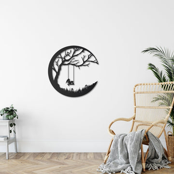 Dream on Moon (Circle) | Decor | Wall Art - Cut Metal Sign
