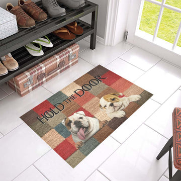 Bulldog Hold The Door doormat