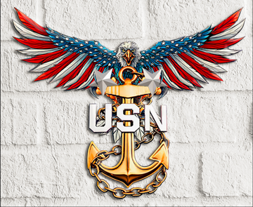 Eagle and Chief Anchor United States Navy Independence Day -  Cut Metal Sign