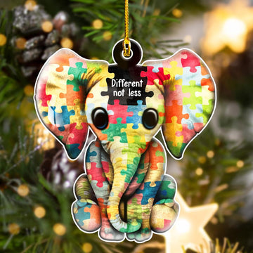 Elephant different not less autism - Two sides ornament