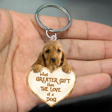 English Cocker Spaniel What Greater Gift Than The Love Of A Dog Acrylic Keychain Dog Keychain, English Cocker Spaniel Lover, English Cocker Spaniel Gift