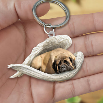 English Mastiff Sleeping Angel Acrylic Keychain Dog Sleeping Keychain, English Mastiff Lover