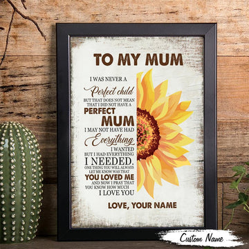 To Mum Have A Perfect Mum Poster Horizontal Poster