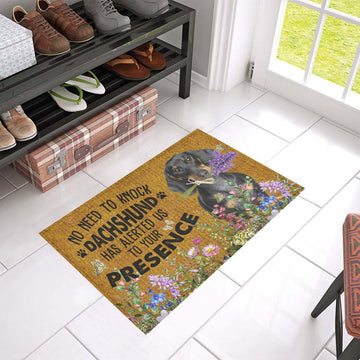 Dachshund Your Presence Alerted Doormat