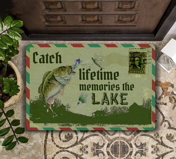 Fishing catch lifetime memories the lake  - Doormat