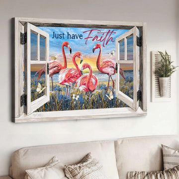 Flamingo painting Sunny day Just have faith - Matte Canvas