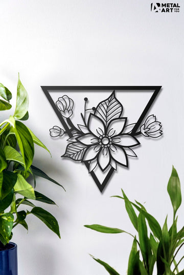 Flower (Triangle) | Decor | Wall Art - Cut Metal Sign