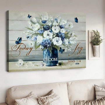 Flowers painting Today I choose joy - Matte Canvas