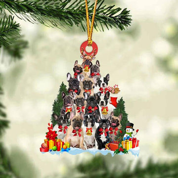 French Bulldog Christmas Tree Holiday - Two Sided Ornament