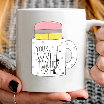 Frosted cookiery pencil you are the write teacher for me - GST Mug White 11Oz