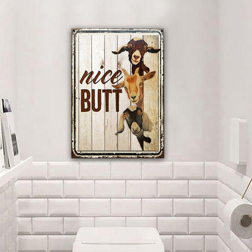 Farm Nice Butt Restroom Wood Pattern Customized Art Classic Metal Signs