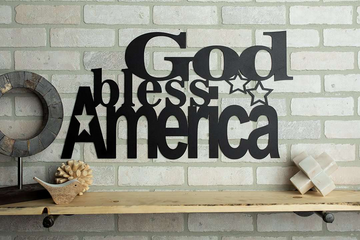 God Bless America - Cut Metal Sign