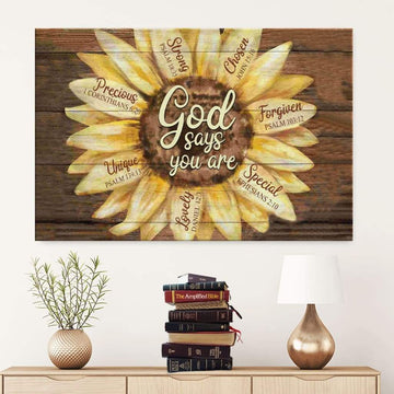 God Says You Are Sunflower - Matte Canvas