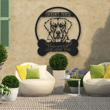 Golden retriever Dog's House Dog Lovers - Personalized Metal Sign