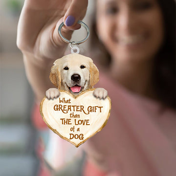Golden Retriever What Greater Gift Than The Love Of A Dog Acrylic Keychain Dog Keychain, Golden Retriever Lover, Golden Retriever Gift