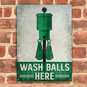 Golf Wash Balls Here Restroom Customized Classic Metal Signs