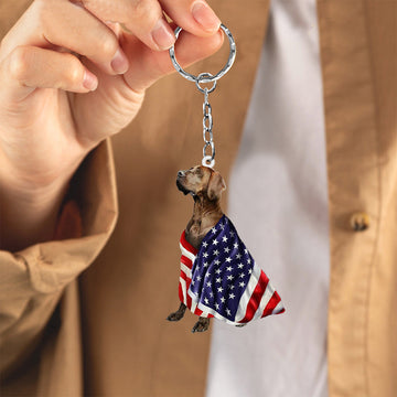 Great Dane American Patriot Flag Acrylic Keychain, Great Dane Lover, Great Dane Gift