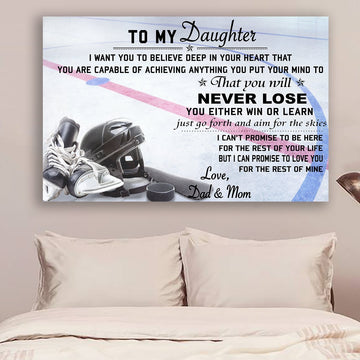 G-hockey Poster - Dad&mom to daughter - never lose