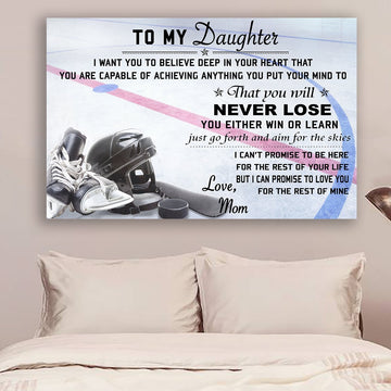 G- hockey Poster - mom to daughter - never lose