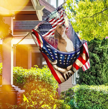 Happy Independence Day Beagle Flag - House Flag