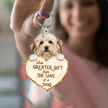Havanese What Greater Gift Than The Love Of A Dog Acrylic Keychain Dog Keychain, Havanese Lover, Havanese Gift