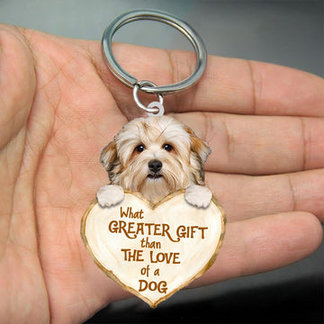 Havanese What Greater Gift Than The Love Of A Dog Acrylic Keychain Dog Keychain, Havanese Lover, Havanese Gift